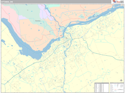 Ottawa Canada City Wall Map Premium Style