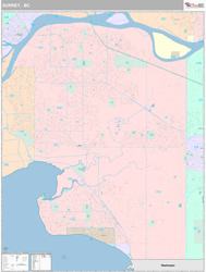 Surrey Canada City Wall Map Premium Style