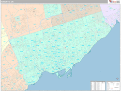 Toronto Canada City Wall Map Premium Style