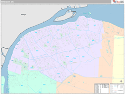 Windsor Canada City Wall Map Premium Style