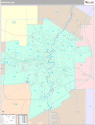 Winnipeg Canada City Wall Map Premium Style