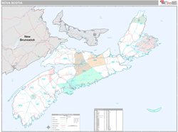 Nova Scotia Province Wall Map Premium Style