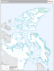 Nunavut Province Wall Map Premium Style