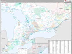 Ontario Province Wall Map Premium Style