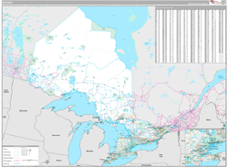 Ontario Province Wall Map Premium Style