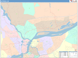 Gatineau Canada City Wall Map Color Cast Style