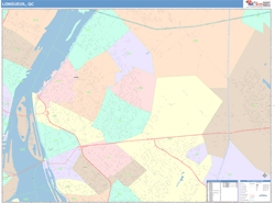 Longueuil Canada City Map Color Cast Style
