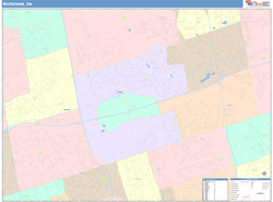 Markham Canada City Map Color Cast Style