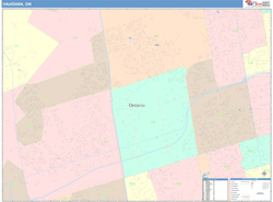 Vaughan Canada City Map Color Cast Style
