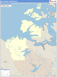 Northwest Territories Province Wall Map Color Cast Style