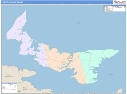 Prince Edward Island Province Wall Map Color Cast Style