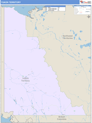 Yukon Territory Province Wall Map Color Cast Style