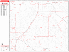 Richardson Texas Zip Code Wall Map (Red Line Style) by MarketMAPS