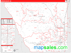 Larimer County, CO Zip Code Wall Map Red Line Style by MarketMAPS