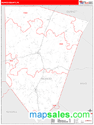 Blanco County, TX Zip Code Wall Map Red Line Style by MarketMAPS
