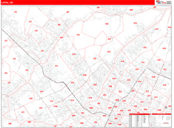 Laval Canada City Wall Map Red Line Style