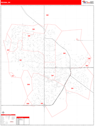 Regina Canada City Wall Map Red Line Style