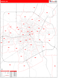 Winnipeg Canada City Map Red Line Style