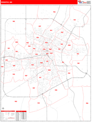 Winnipeg Canada City Wall Map Red Line Style