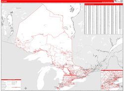 Ontario Province Map Red Line Style