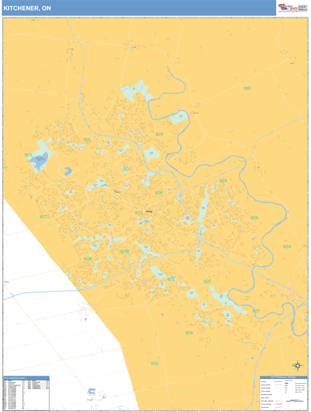 Kitchener Wall Map