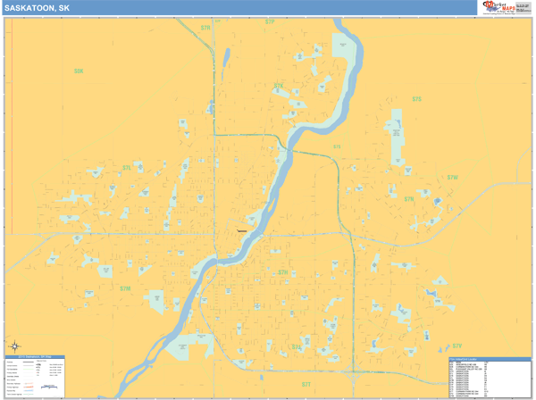 Saskatoon Wall Map