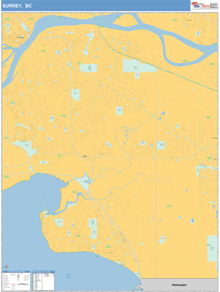 Surrey Wall Map