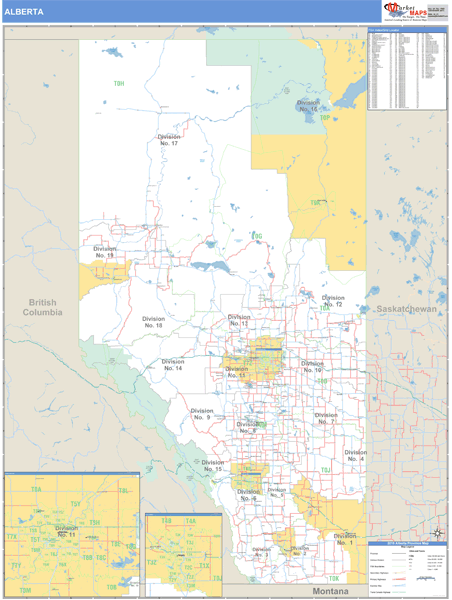 Alberta Wall Map