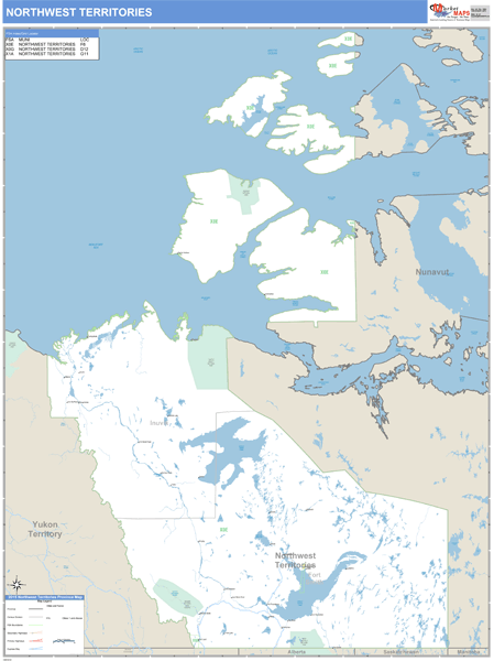 Northwest Territories Wall Map