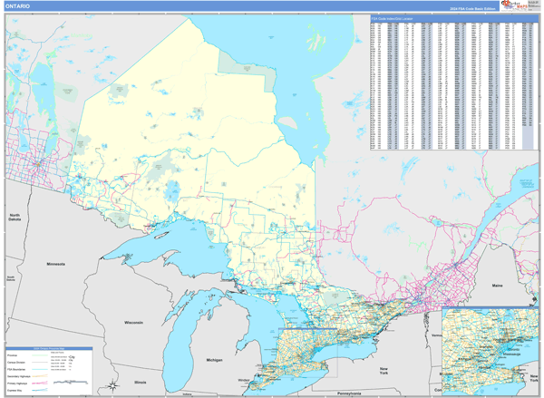 Ontario Wall Map