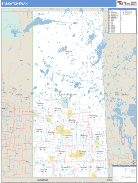 Saskatchewan Wall Map