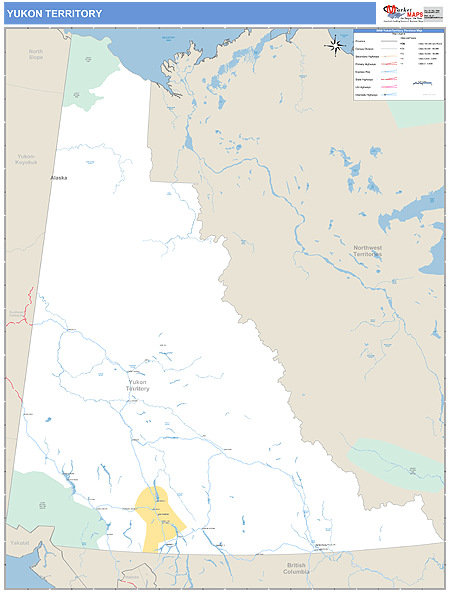 Yukon Territory Wall Map