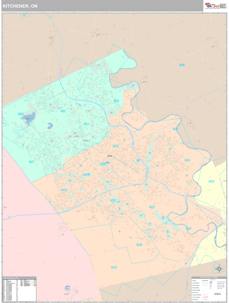 Kitchener Wall Map