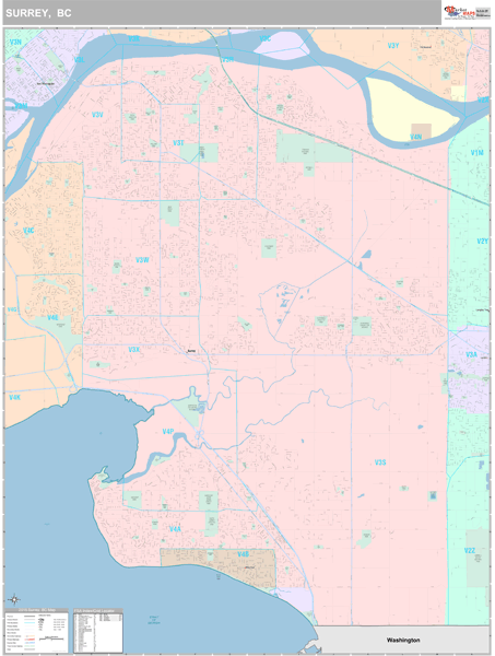 Surrey Wall Map