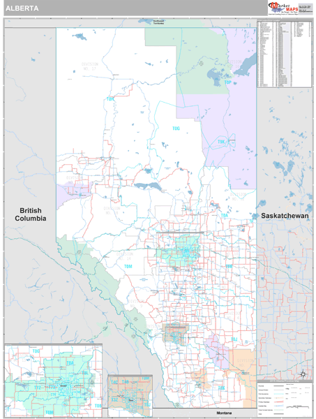 Alberta Wall Map