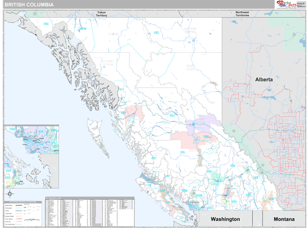 British Columbia Wall Map