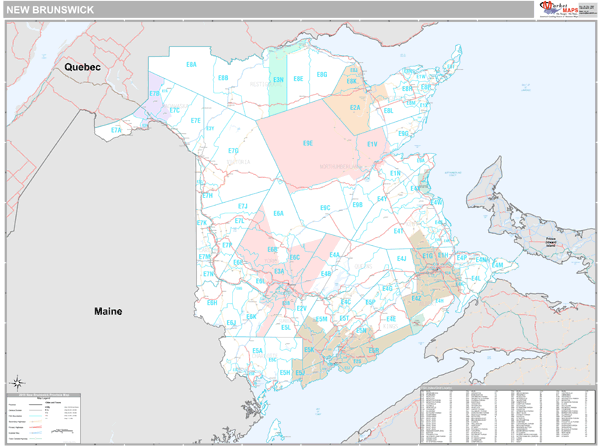 New Brunswick Wall Map