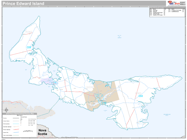 Prince Edward Island Wall Map