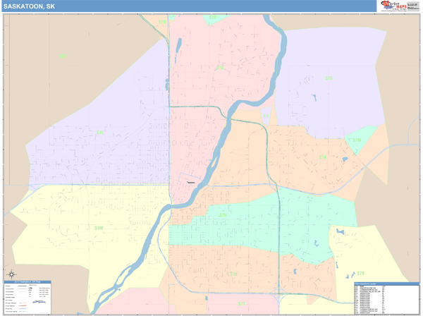 Saskatoon Wall Map