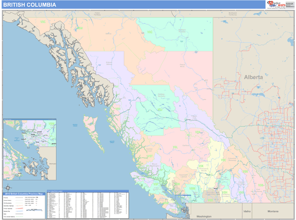 British Columbia Wall Map