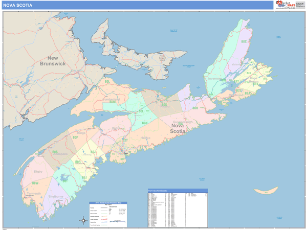 Nova Scotia Wall Map