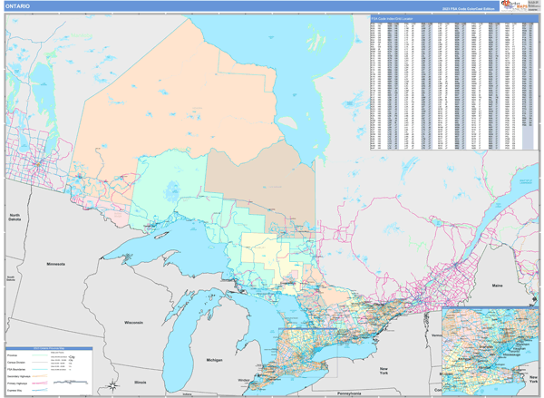 Ontario Wall Map