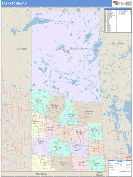 Saskatchewan Wall Map