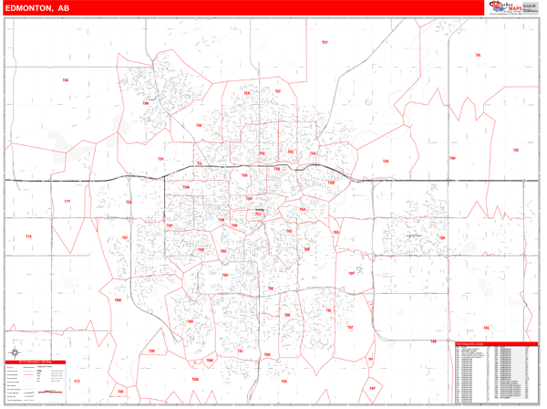 Edmonton Wall Map