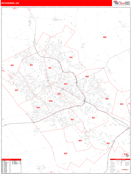 Kitchener Wall Map