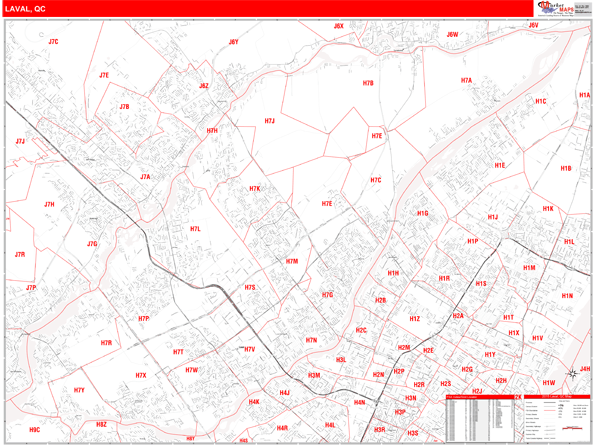 Laval Wall Map