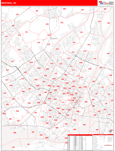 Montreal Wall Map