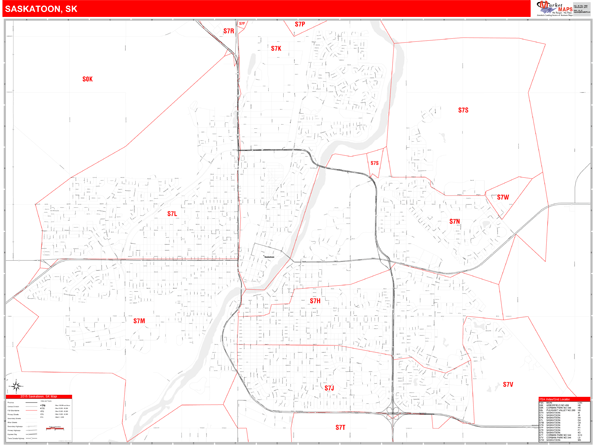 Saskatoon Wall Map