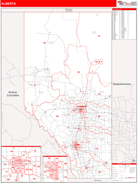 Alberta Wall Map