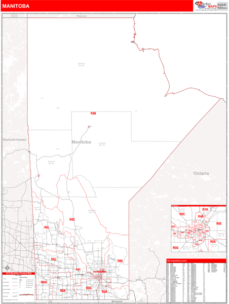 Manitoba Wall Map